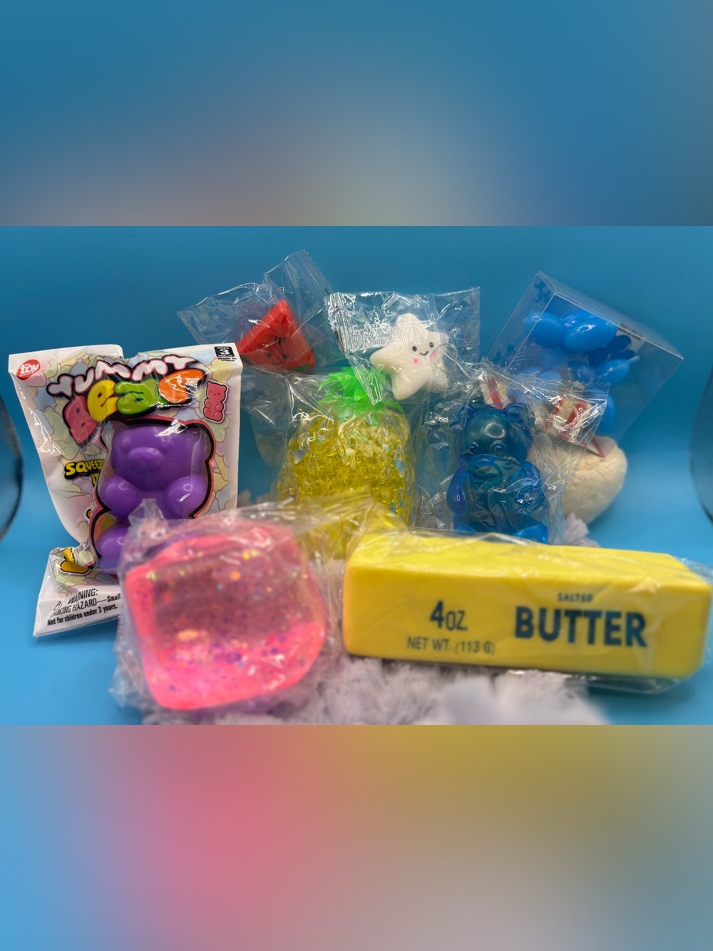 Squishy Sensory Stress Relief Toys Bundle Sugar Glitter Orbies Slow Rise All New